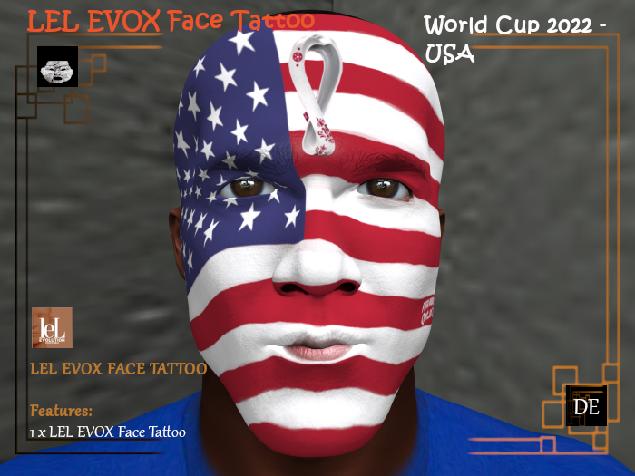 Second Life Marketplace Fifa World Cup Qatar 2022 Face Paint USA